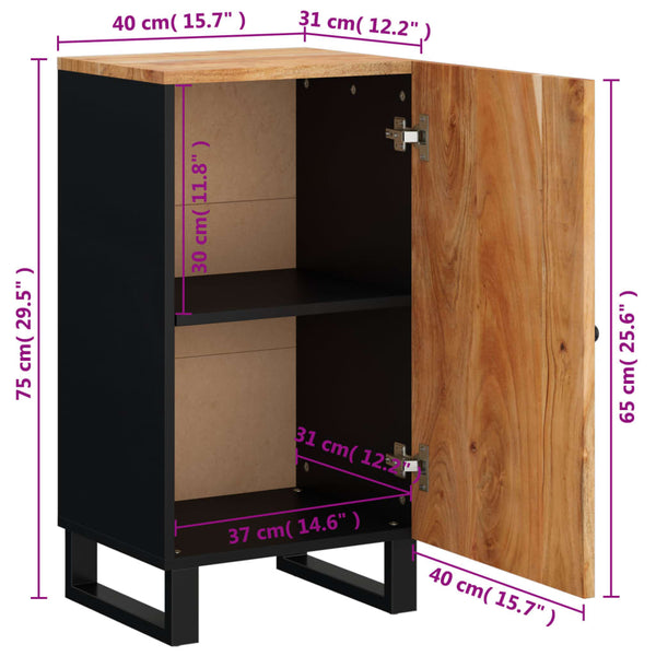Akazie Sideboard 40x75 cm Massivholz