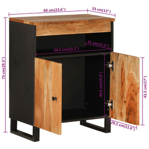 Akazie Sideboard mit 2 Türen 60x75 cm