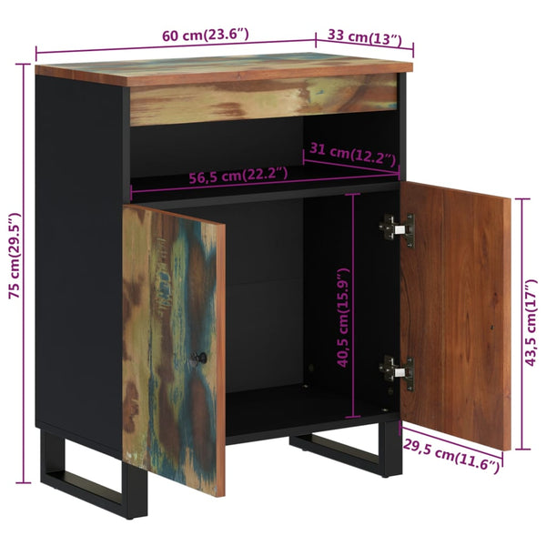 Massivholz Sideboard 60 cm