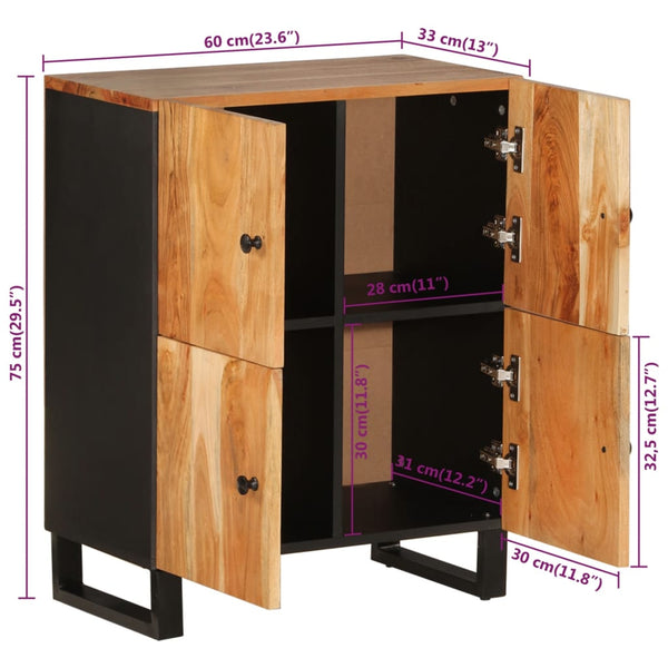 Akazie Sideboard mit 4 Türen