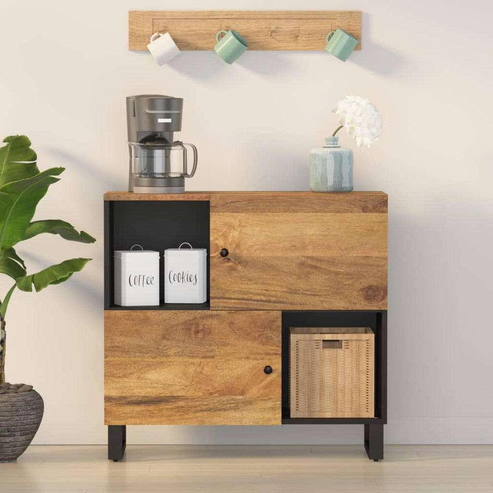 vidaXL Sideboard with 2 Doors 80x33x75 cm Solid Mango Wood