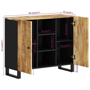 Mango Massivholz Sideboard 90x33x75 cm