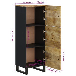 Highboard Mango Massivholz & Eisen 110cm