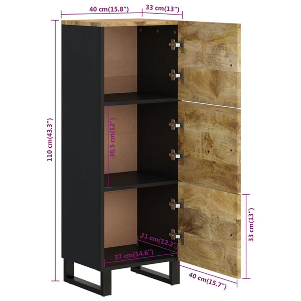 Highboard Mango Massivholz & Eisen 110cm