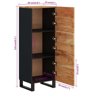 Highboard Akazie Massivholz 40x110 cm