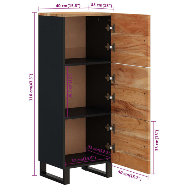 Highboard Akazie Massivholz 40x110 cm