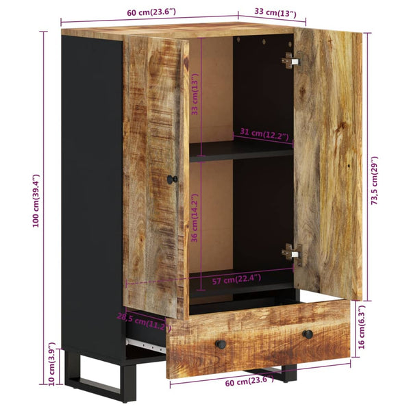 Highboard Mango Massivholz & Eisen 60x100 cm