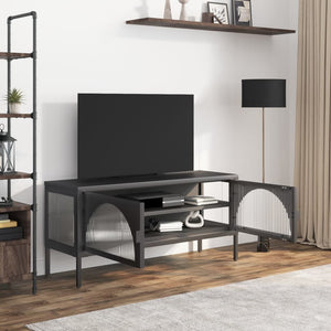 TV-Schrank Schwarz 105 cm Glas und Stahl