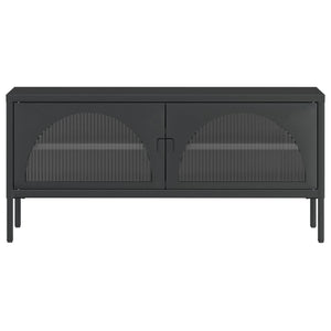 TV-Schrank Schwarz 105 cm Glas und Stahl