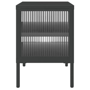 TV-Schrank Schwarz 105 cm Glas und Stahl