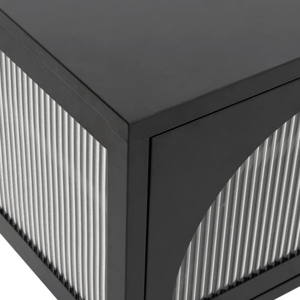 TV-Schrank Schwarz 105 cm Glas und Stahl