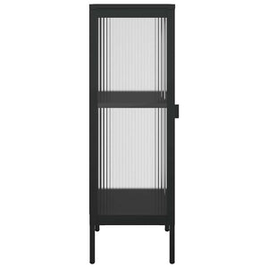 Schwarzes Sideboard Glas Stahl 40x35x105 cm