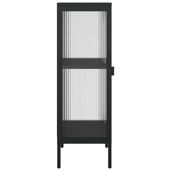 Schwarzes Sideboard Glas Stahl 40x35x105 cm