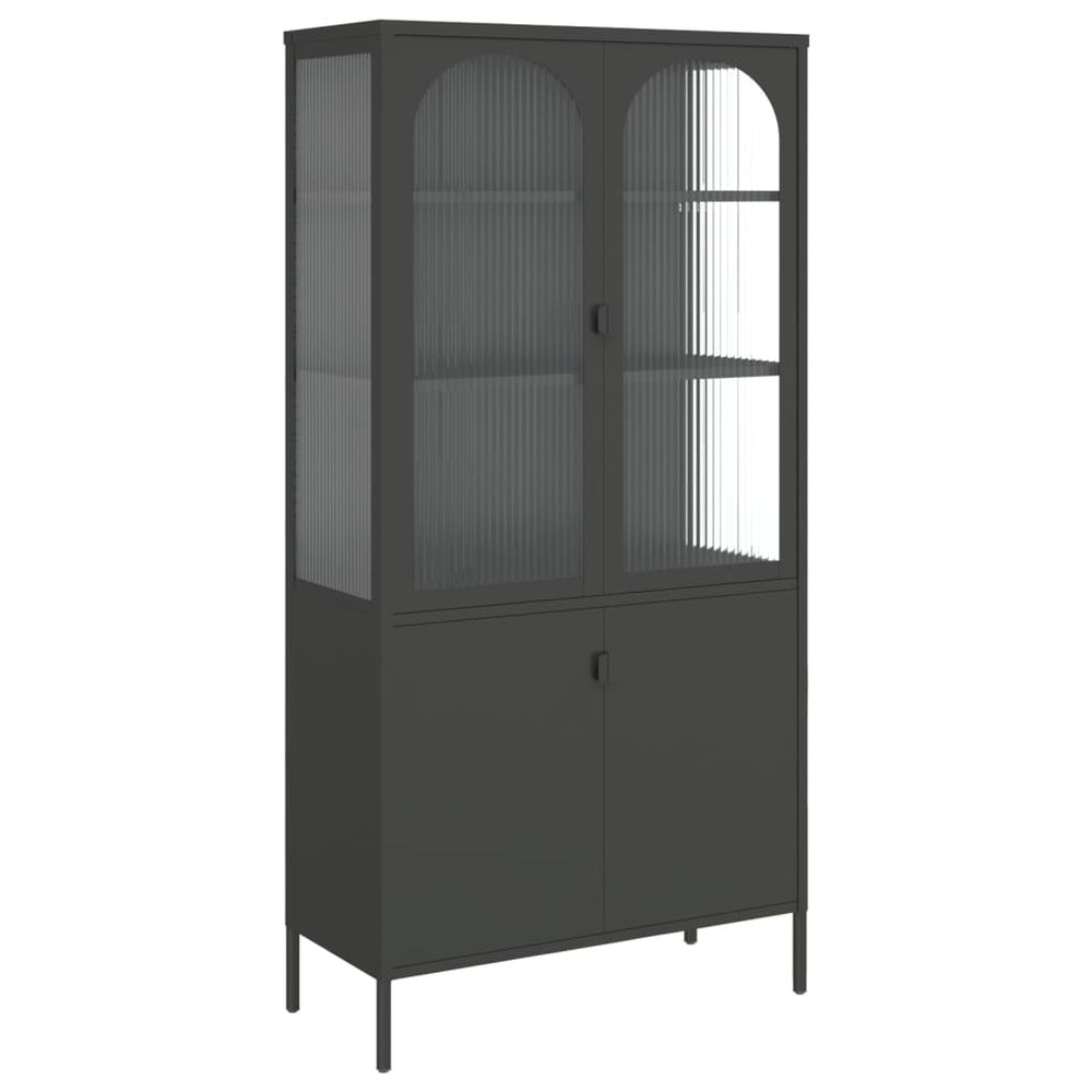 Highboard Schwarz 90x180 cm mit Glas