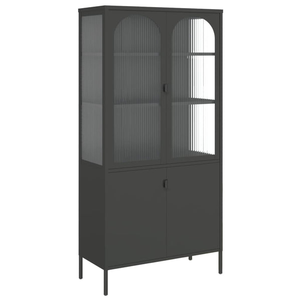 Highboard Schwarz 90x180 cm mit Glas