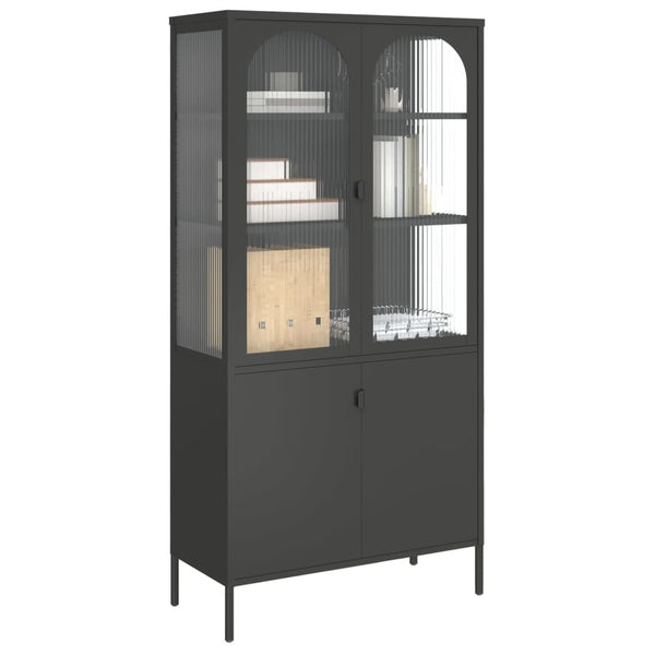 Highboard Schwarz 90x180 cm mit Glas