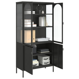 Highboard Schwarz 90x180 cm mit Glas