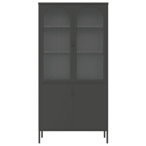 Highboard Schwarz 90x180 cm mit Glas