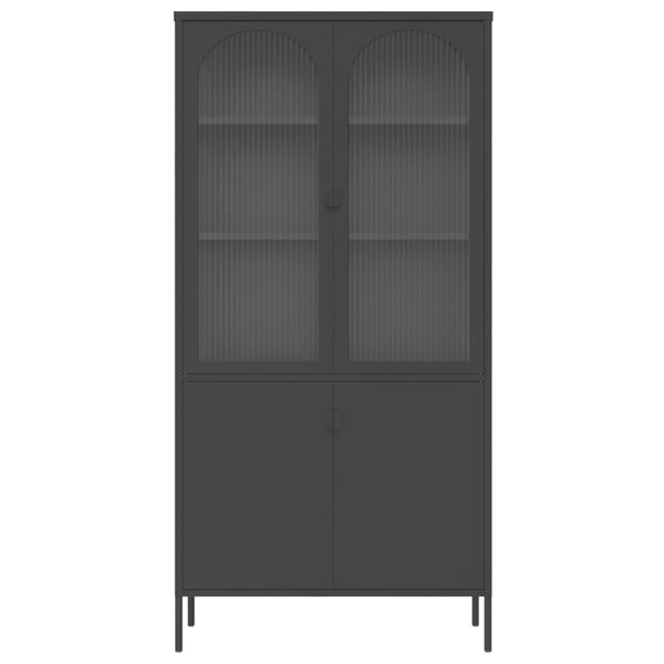 Highboard Schwarz 90x180 cm mit Glas