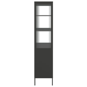 Highboard Schwarz 90x180 cm mit Glas