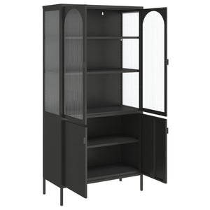 Highboard Schwarz 90x180 cm mit Glas