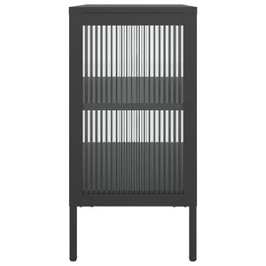 Schwarzes Sideboard 70x35x70 cm Glas und Stahl