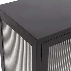 Schwarzes Sideboard 70x35x70 cm Glas und Stahl