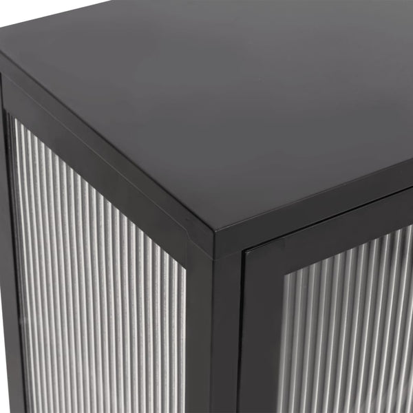 Schwarzes Sideboard 70x35x70 cm Glas und Stahl