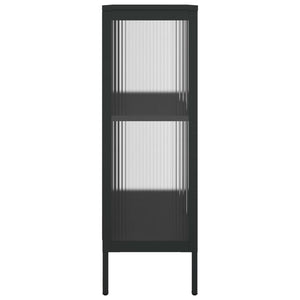 Schwarzes Sideboard 75x35x105 cm Glas und Stahl