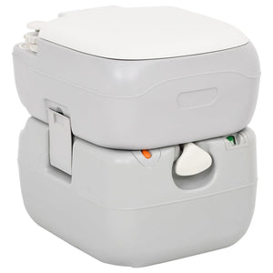 Camping-Toilette Tragbar Grau und Weiß 22+12 L HDPE