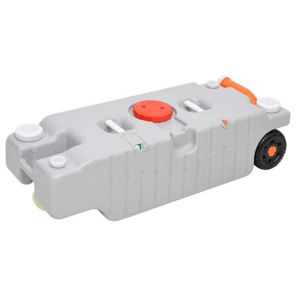 vidaXL Camping Water Tank with Wheels 75 L Grey