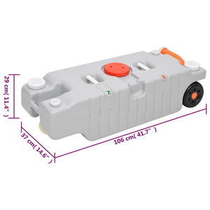vidaXL Camping Water Tank with Wheels 75 L Grey