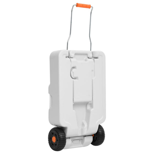 vidaXL Réservoir d'eau de camping sur roulettes 30 L gris