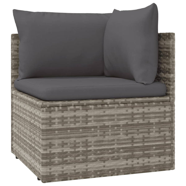 Garten-Ecksofa 6 Stk. Grau 57x57x56 cm Poly Rattan