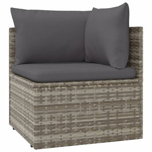 Garten-Ecksofas 8 Stk. Grau 57x57x56 cm Poly Rattan