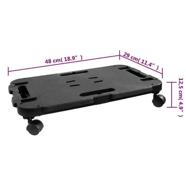 Transportroller 2 Stk. Schwarz Polypropylen 200 kg