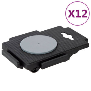 Transportroller mit 8 Rollen 12 Stk Schwarz Polypropylen 150 kg