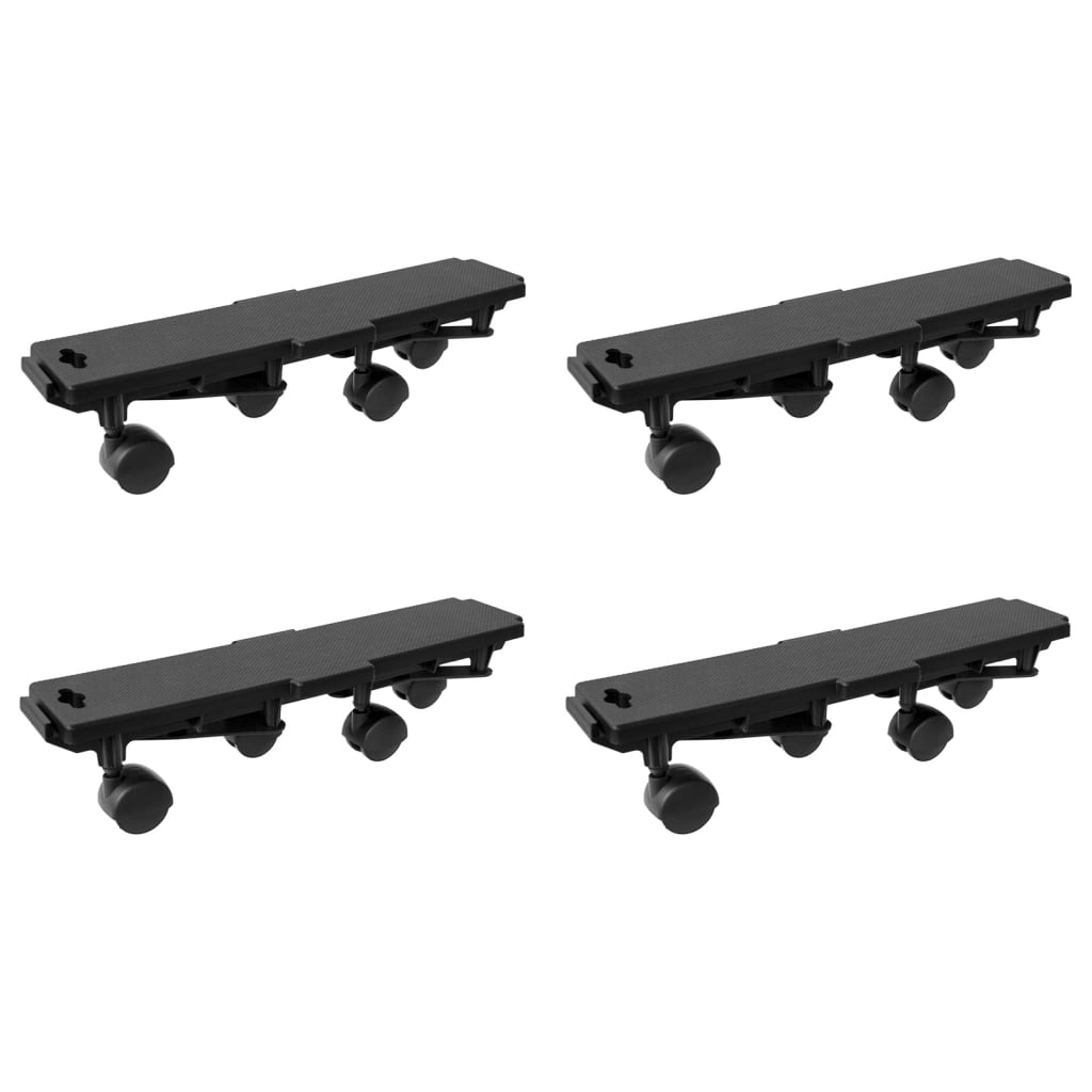 Transportroller mit 4 Rollen 4 Stk. Schwarz Polypropylen 170 kg