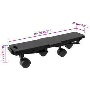 Transportroller mit 4 Rollen 10 Stk Schwarz Polypropylen 170 kg