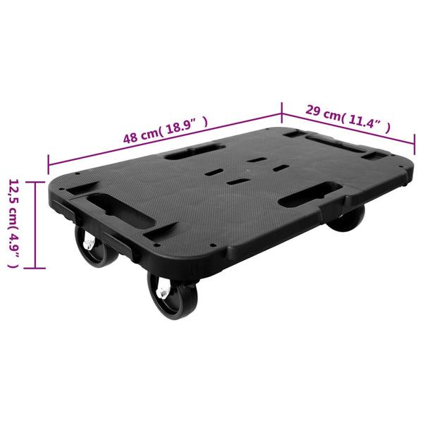Transportroller 3 Stk. Schwarz Polypropylen 300 kg