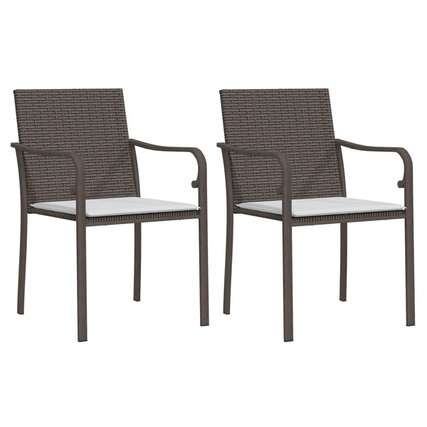 Gartenstühle mit Kissen, 2er Set Braun