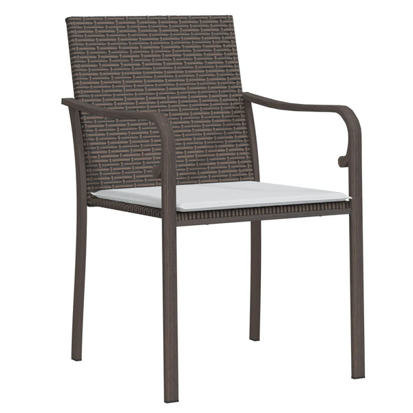 Gartenstühle mit Kissen, 2er Set Braun