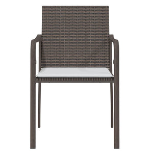 Gartenstühle mit Kissen, 2er Set Braun