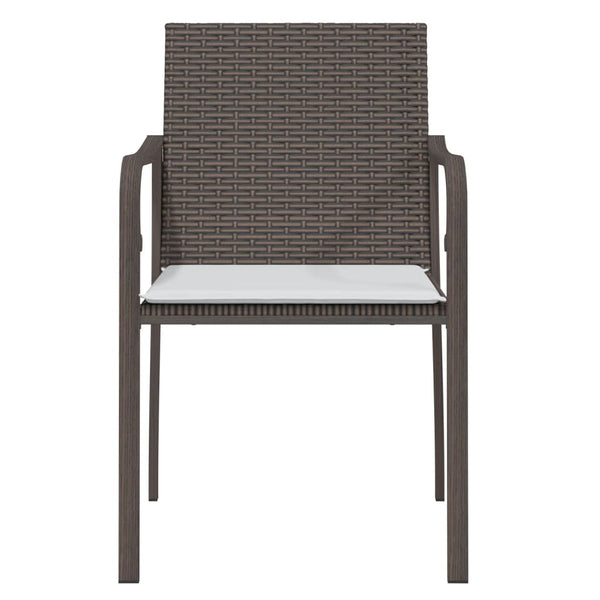 Gartenstühle mit Kissen, 2er Set Braun