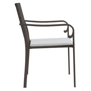 Gartenstühle mit Kissen, 2er Set Braun
