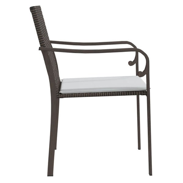 Gartenstühle mit Kissen, 2er Set Braun