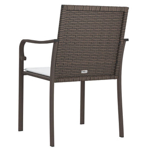 Gartenstühle mit Kissen, 2er Set Braun