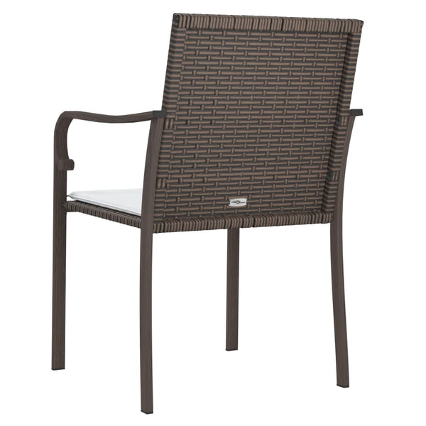 Gartenstühle mit Kissen, 2er Set Braun
