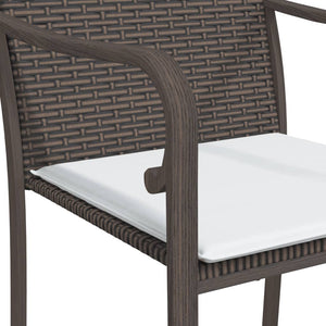 Gartenstühle mit Kissen, 2er Set Braun