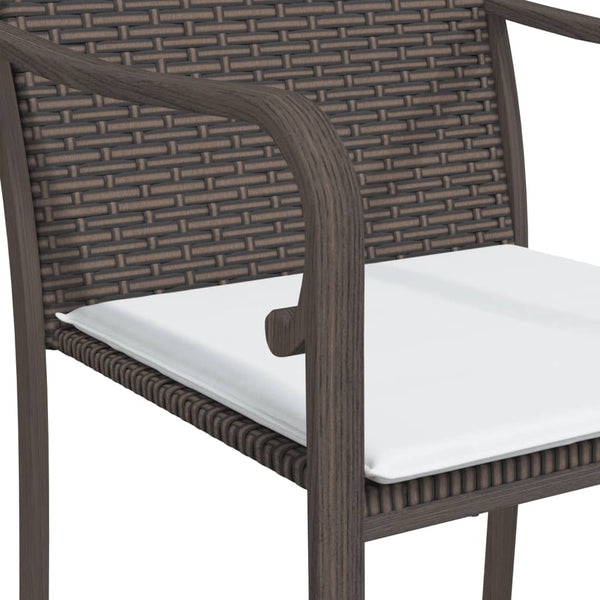 Gartenstühle mit Kissen, 2er Set Braun